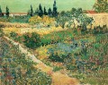 Jardín con flores Vincent van Gogh